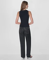 Dkny Women's Contrast Stitch Tank Top