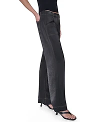Dkny Women's Straight-Leg Top Stitch Pants