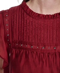 Dkny Women's Pin-Tucked Studded Blouse