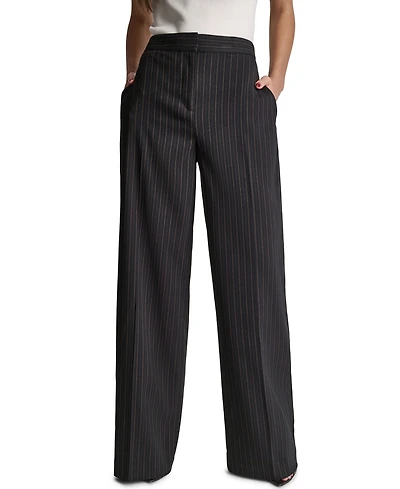 Bcbg Women's Pinstripe Full-Length High-Rise Pants