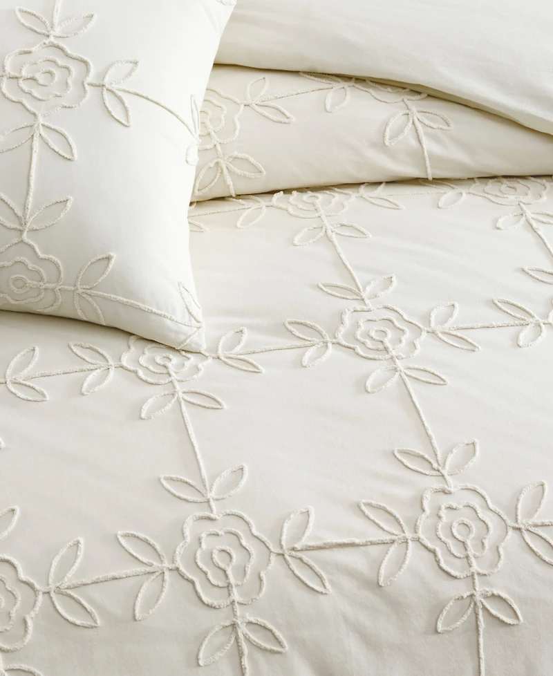 Peri Home Trellis Rose 3-Piece Duvet Cover Set, Full/Queen