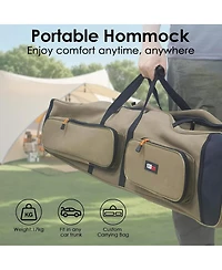 Streamdale Furniture Portable Outdoor Hammock with Quick-Fold Stand, Sunshade, and Storage Bag