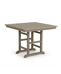 Streamdale Furniture Weathered Wood Hdpe Folding Square Patio Dining Table, 37.8" x 37.8" x 29.5