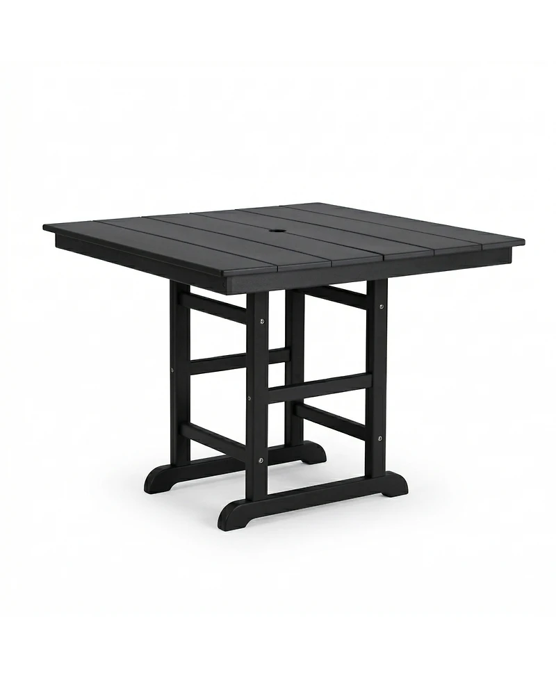 Streamdale Furniture 37.8" Square Black Hdpe Folding Outdoor Patio Dining Table
