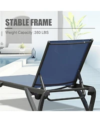 Streamdale Furniture 2-Piece Aluminum Patio Chaise Lounge with Adjustable Backrest