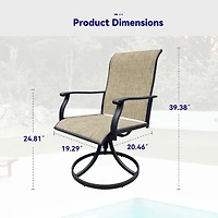 Streamdale Furniture 2-Piece Outdoor Swivel Textilene Patio Dining Chairs