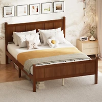 Streamdale Furniture Minimalist Modern Full Size Platform Bed with Wood Grain Finish