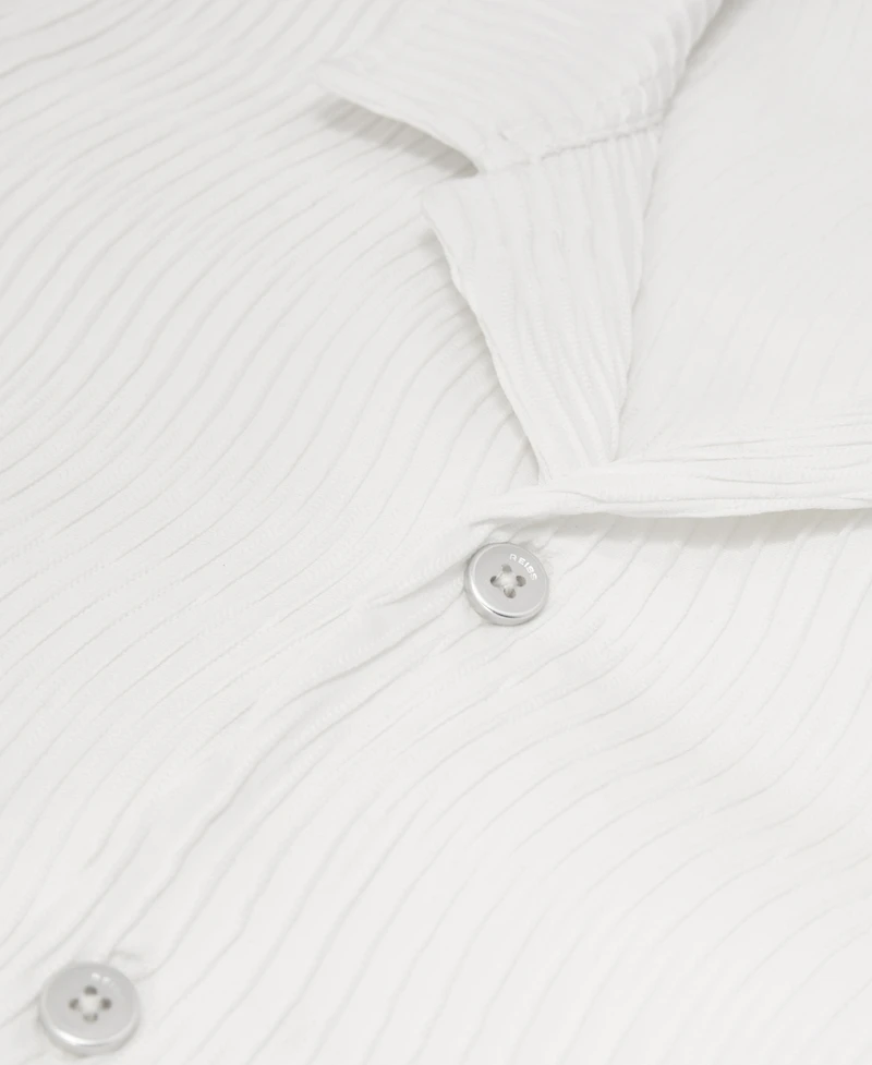 Reiss Men's Aleo Textured-Wave Cuban-Collar Shirt