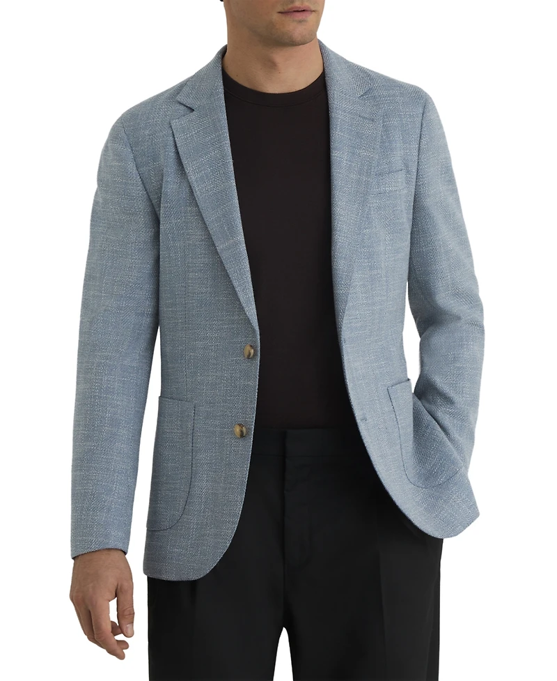 Reiss Men's Manci Tailored-Fit Single-Breasted Herringbone Blazer