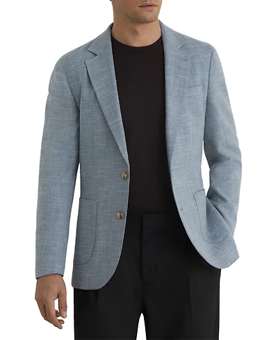 Reiss Men's Manci Tailored-Fit Single-Breasted Herringbone Blazer