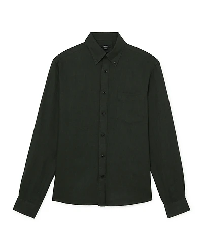 Reiss Men's Queens Linen Regular-Fit Button-Down Shirt