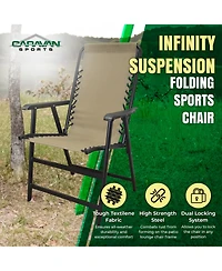 Caravan Canopy Infinity Suspension Portable Folding Sports Chair, Regular, Beige