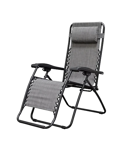 Caravan Sports Zero Gravity Outdoor Folding Camping Patio Lounge Chair, Gray