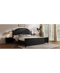 Streamdale Furniture Queen size Wooden Bed Frame with Arched Headboard and Classic Design