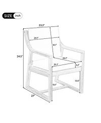 Streamdale Furniture Outdoor Chairs for Patio, Backyard, Garden, Light Teak Wood+ Cushion