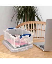 Really Useful Box 17L Plastic Storage Container w/Snap Lid & Clip Lock Handles