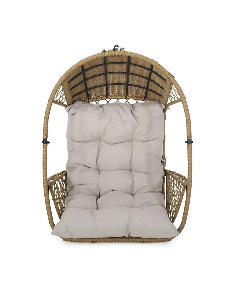 Streamdale Furniture Wicker Basket Hanging Chair with Water-Resistant Cushion (Stand Not Included)
