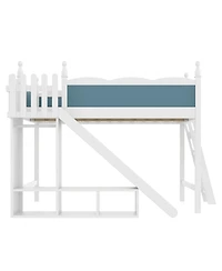 Streamdale Furniture Queen Loft Bed with Storage, Wardrobe, and Slide