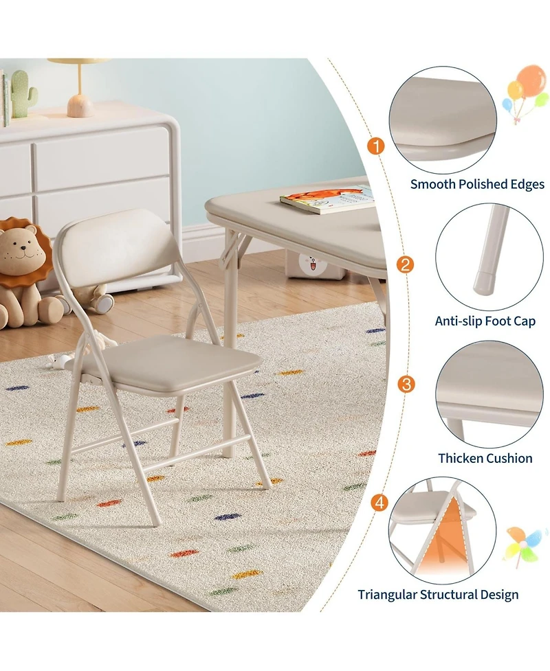 homfan 6 Piece Folding Kids Chairs Set, Children Activity Chairs Set for Dining Room,Daycare,Classrooms