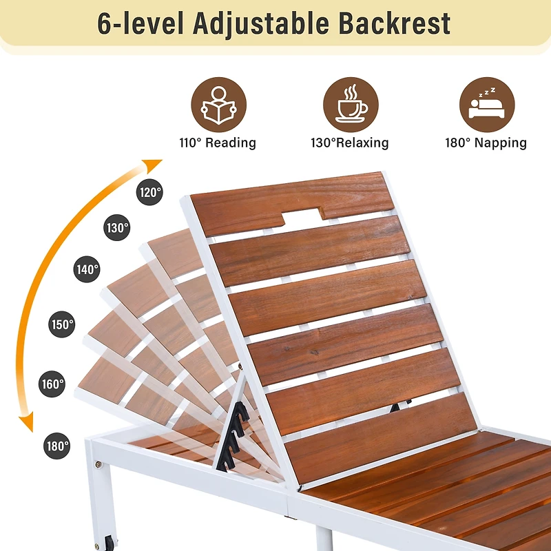 Streamdale Furniture Adjustable Outdoor Chaise Lounge Chair for Patio, Poolside or Beach