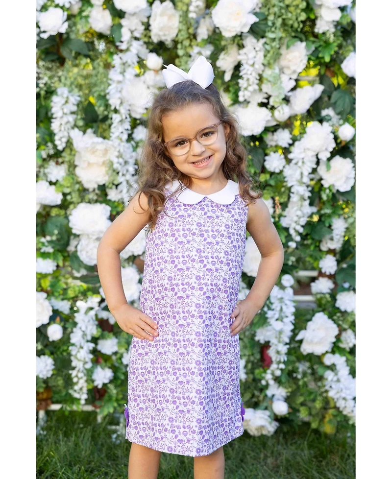 Florence Eiseman Little Girls Printed Pique Dress with Flowers