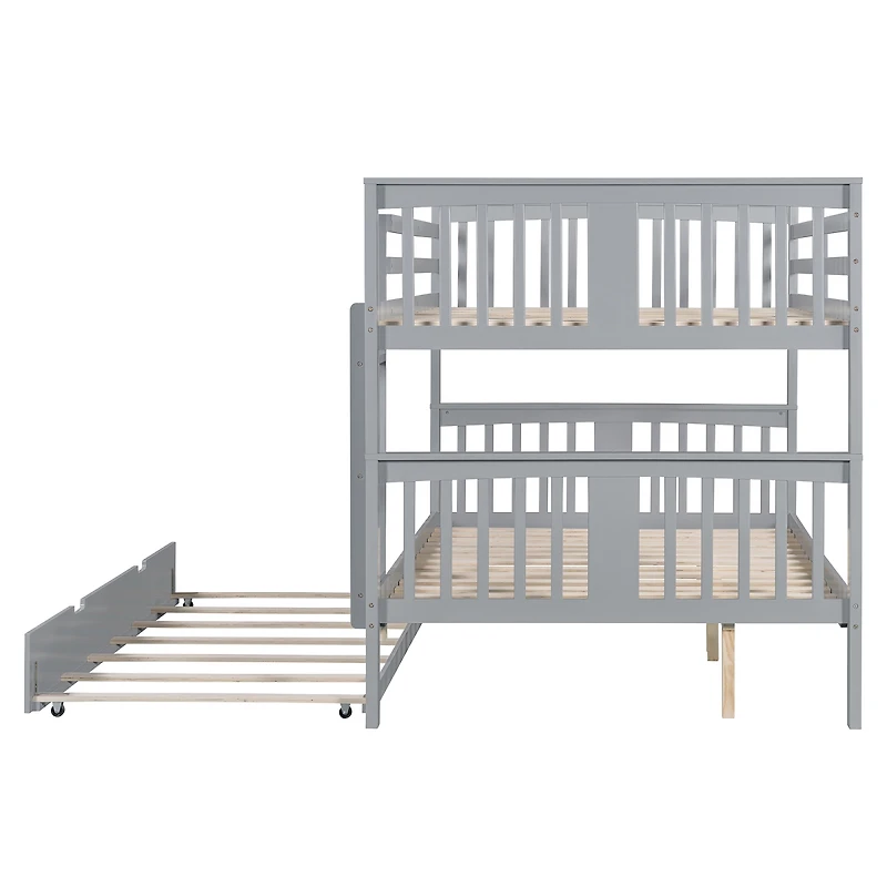 Streamdale Furniture Full over Full Bunk Bed with Twin Size Trundle and Ladder