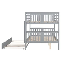 Streamdale Furniture Full over Full Bunk Bed with Twin Size Trundle and Ladder