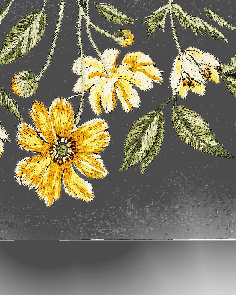 Fable England Botanical Velvet Embroidered Purse Large
