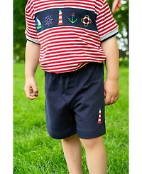 Florence Eiseman Toddler Boys Knit Short Set With Nautical Applique
