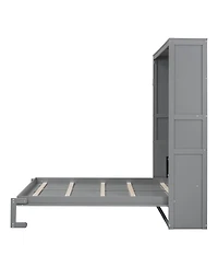 Streamdale Furniture Queen Size Murphy Bed Wall Bed With Shelves