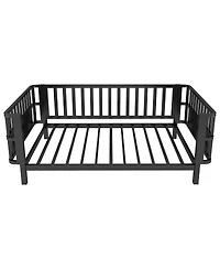 Streamdale Furniture Twin Size Metal Platform Bed with Rails