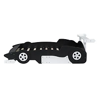 Streamdale Furniture Full Size Race Car-Shaped Platform Bed with Wheels