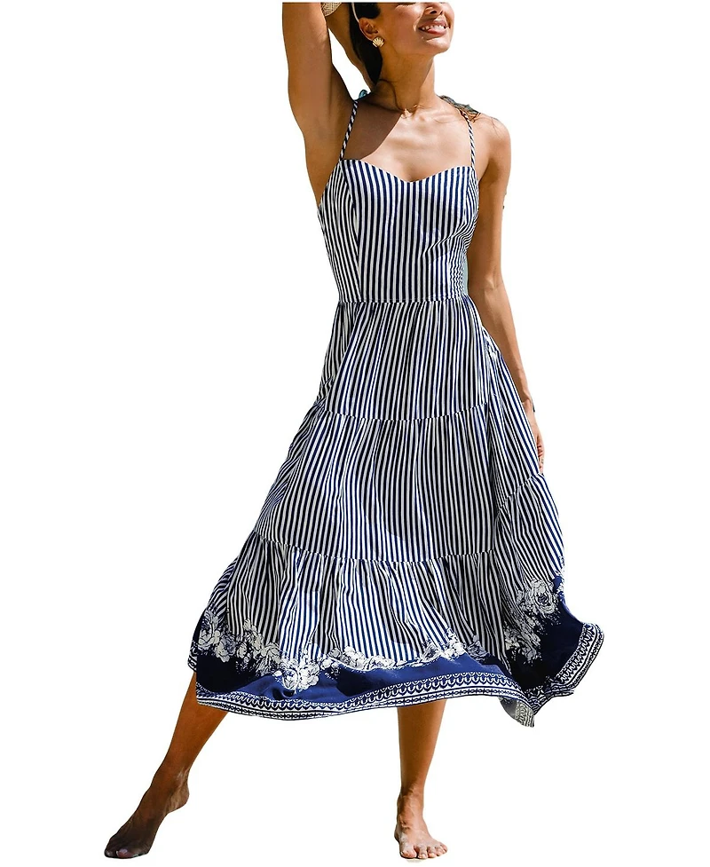 Cupshe Women's Keep It Fun Striped Maxi Beach Dress