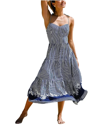 Cupshe Women's Keep It Fun Striped Maxi Beach Dress
