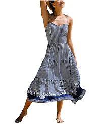 Cupshe Women's Keep It Fun Striped Maxi Beach Dress