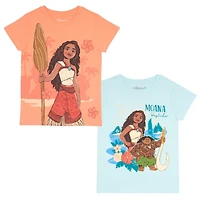 Disney Girls Moana and Friends 2 Pack T-Shirt