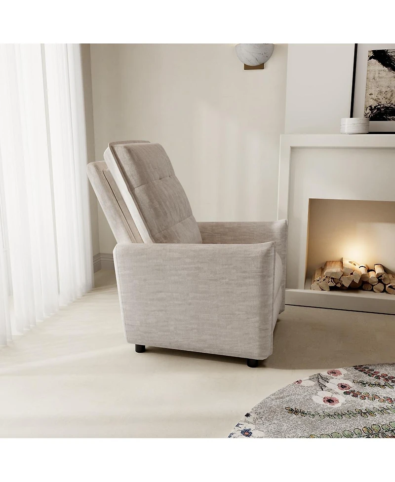 Streamdale Furniture Chenille Fabric Manual Push Back Recliner Chair