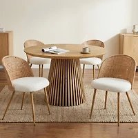 Streamdale Furniture Set of 4 Wicker Dining Chairs with Cushions
