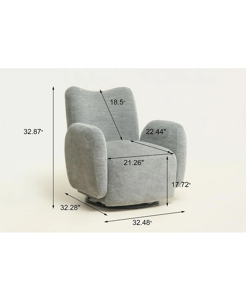 Streamdale 360degree(s) Swivel Accent Chair, Chenille Fabric Upholstered Sofa