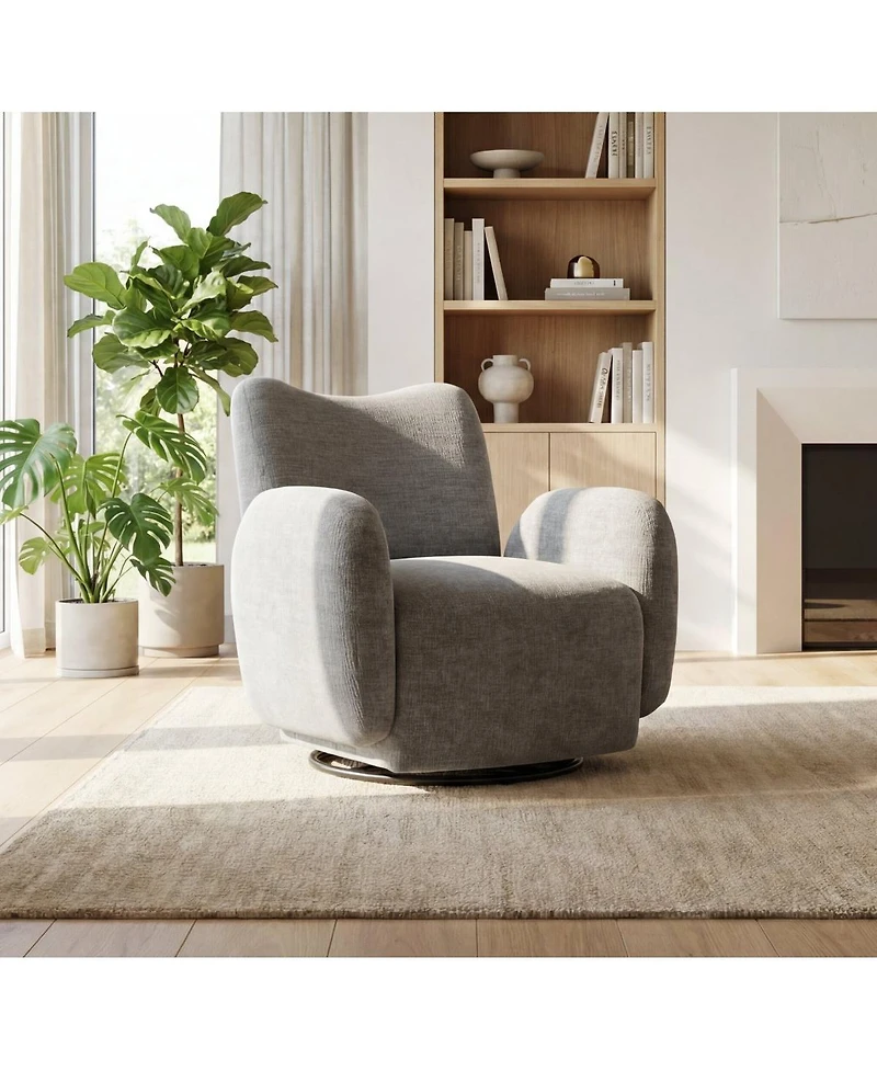 Streamdale 360degree(s) Swivel Accent Chair, Chenille Fabric Upholstered Sofa