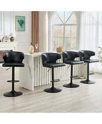 Streamdale Furniture Adjustable Swivel Bar Stools with Backrest, 300lb Capacity ( 4-Pack)