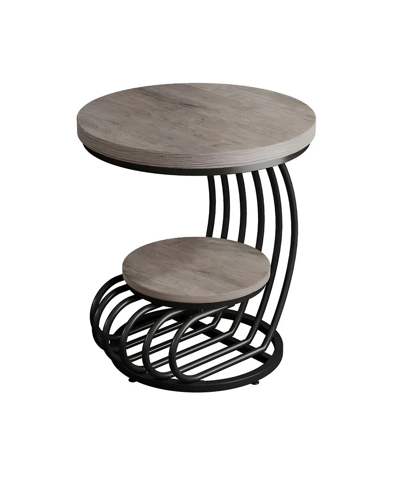 Slickblue 2 Tier Faux Marble Side Table for Living Room and Bedroom