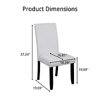 Streamdale Furniture Set of 4 Upholstered Fabric Dining Chairs with Wood Legs