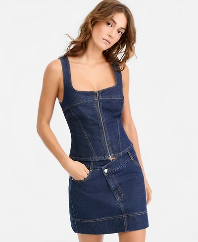 Bar Iii Women's Denim Zip Corset, Macy's Exclusive