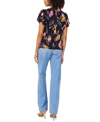 Vince Camuto Women's Short-Sleeve Floral Printed Top