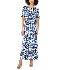 Vince Camuto Women's Crewneck Printed Maxi Dress