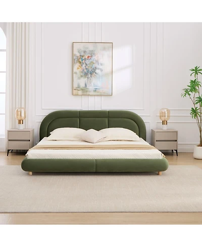Streamdale Furniture Modern Curved Upholstered King Platform Bed
