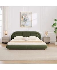 Streamdale Furniture Modern Curved Upholstered King Platform Bed