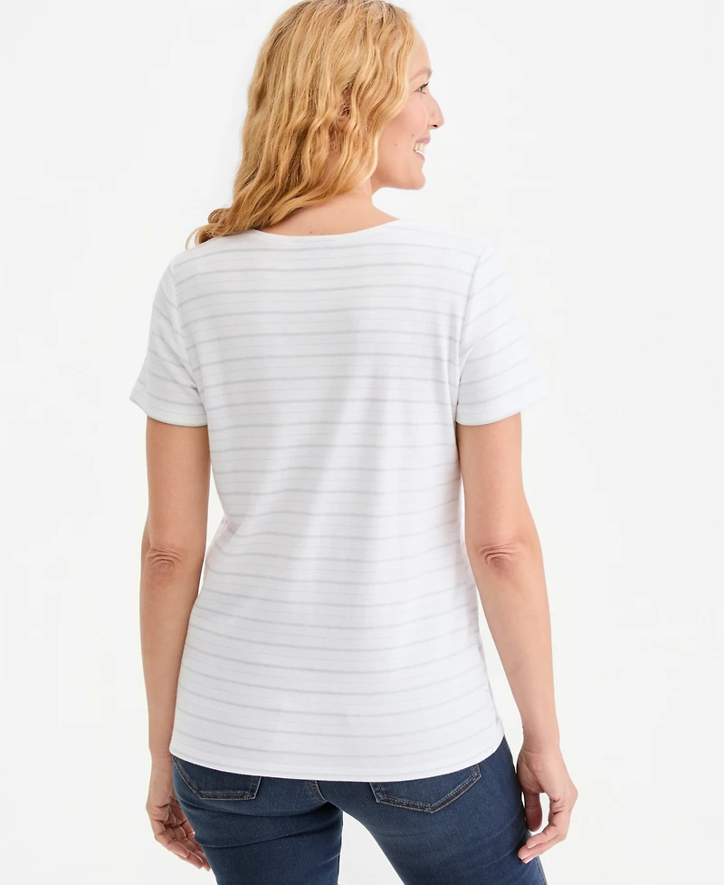 Style & Co Women's Printed Short-Sleeve Scoop-Neck Top, Macy's Exclusive