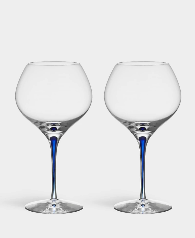 Orrefors Intermezzo Blue Set of 2 Bouquet Glasses
